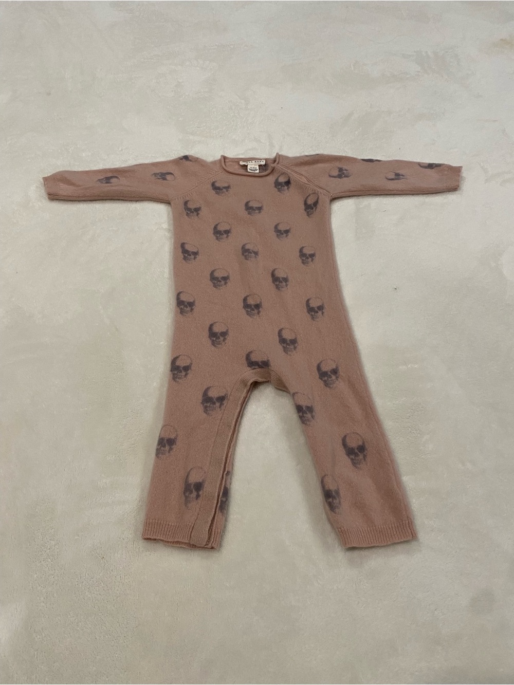 Skull Baby Cashmere Romper dusty rose 18-24 months